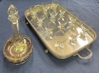 silverbricka (ns) 12 cherryglas och kristallkaraff