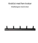 kroklist samt hylla för klädhängare