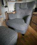 Riktigt fin Mio fåtölj med fotpall