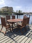 Trädgårdsmöbler bord med 6stolar , Teak Däcksstolar 2st 