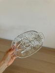 Vintage serveringsfat/bricka klart glas med vackert mönster