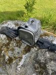Motorcykel tillbehör, skoväska och 2 handskar