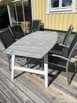 Teakbord och 6 stolar 