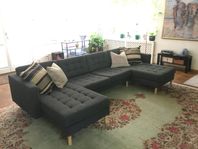 Soffa med 2 schäslonger ( IKEA - Landskrona - mörkgrå )