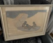 Tavla signerad Louis Bastin 