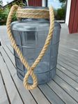37 cm hög glashink, ljuslykta, vas ed. av ljusgrått glas