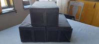 Tre svarta Skubb skolådor från Ikea, 22 x 34 x 16 cm