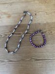 Pärlhalsband och armband
