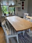Bord i furu med 6 st stolar Ingolf från Ikea