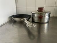 Båda för 70, bra skick! Non-stick utan repor 
