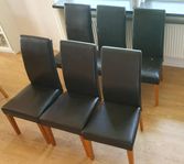 6 bra stolar, slitet konstskinn