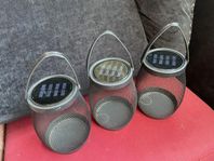 3 solcells lampor
