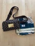 Versace scarf with Louis Vuitton bag