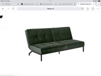 Sund Bäddsoffa Sammet Grön 198cm
