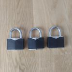 3 robusta hänglås.