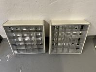 Äldre taklampor i industriell stil