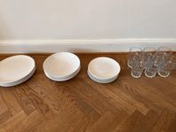 IKEA plate set and glasses
