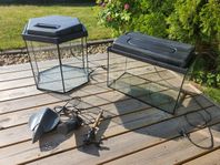 2 st Akvarium  med tillbehör 