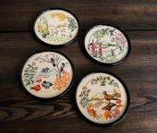 4 st broderade runda årstidstavlor – broderad tavla
