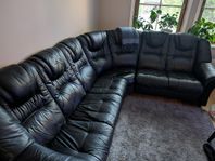 Svart läder soffa