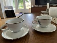 Rörstrand Corona 2 kaffekoppar med fat 