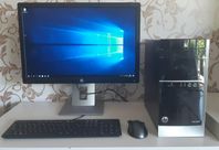 HP-datorpaket (AMD-A8, 16GB, 500GB, Windows 10 Pro)