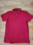 Ralph Lauren piké, slimfit L, röd