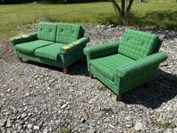 Sänkes, liten soffa och fåtölj 