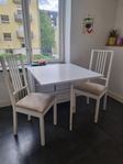 Norden vitt slagbord IKEA och 4 stolar