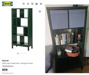 Bokhylla från IKEA som heter KALLAX med ställning 