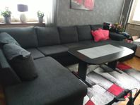 Tygsoffa säljes, minst 6 sittplatser,tvättbara överdrag.