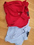 Ljusblå + Röd Ralph Lauren piké slim fit L