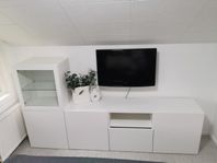 Bestå tv bänk +vitrinskåp