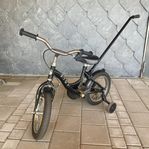 STOY barncykel 14” inkl. stödpinne & stödhjul