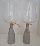 Glas med betongfot
