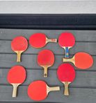 8 pingisracketar till salu