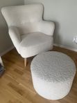 Mio fåtölj med fotpall