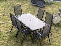 garden / terrace table and 6 chairs