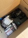 PS2 med spel & 4 kontroller