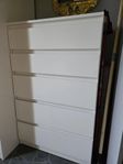 KULLEN Byrå med 5 lådor, vit, 70x112 cm