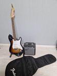Fender Squier + Förstärkare mm.