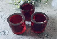 Iittala KIVI - 3 st Mörkröda Ljuslyktor