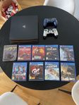 Playstation 4 PRO 1 tb + 9 spel + 2 handkontroller