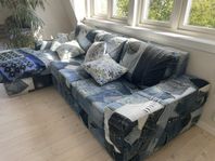 Jeanssoffa 2,45m med divandel