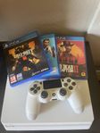 PS4 Slim vit + spel