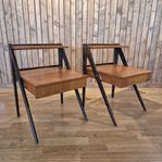 2 nattduksbord i teak, 1950-tal, 40*36 cm