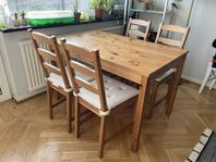 IKEA 4 seater solid pine Dining set
