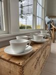 Royal Copenhagen White Fluted kopp med fat 