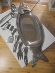 Rostfritt serveringsfat mm