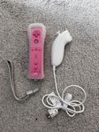 rosa handkontroll med motion plus+Nunchuck Nintendo Wii 